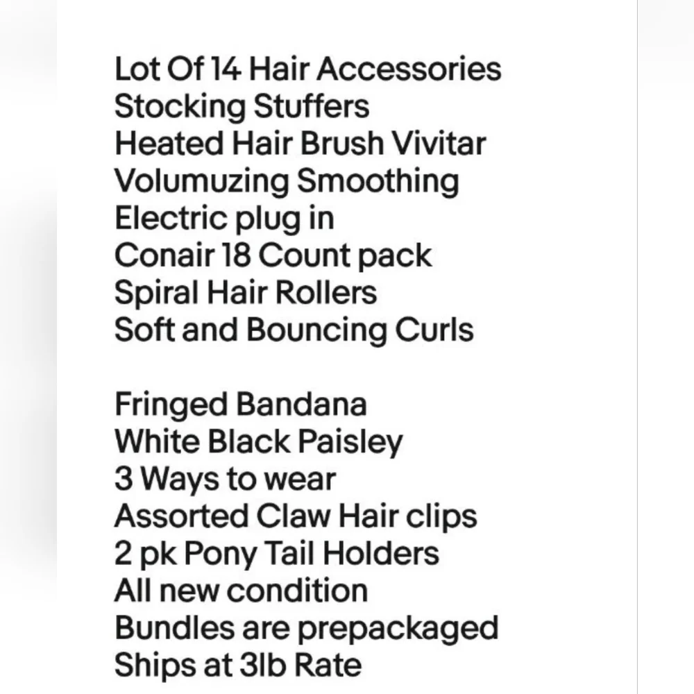 Vivitar Hair Brush Conair Spiral Rollers Hair Accessories Lot Party Gifts